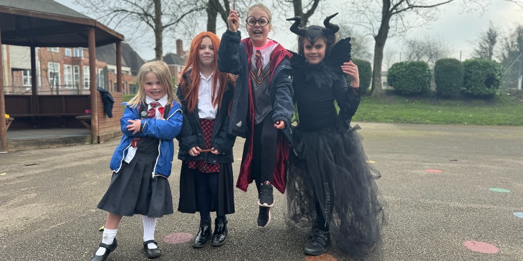 MountSchoolYork's tweet photo. We don't do @WorldBookDayUK by halves! Yrs 6-10 saw Matilda in London & Yrs 8-9 took part in a #WBD 30-book cryptic clue translation quiz. Various fantastic, colourful characters last seen in our library!
#thriveatthemount #explorediscovercreate #liveadventurously #WorldBookDay https://t.co/26wJqzxCkN