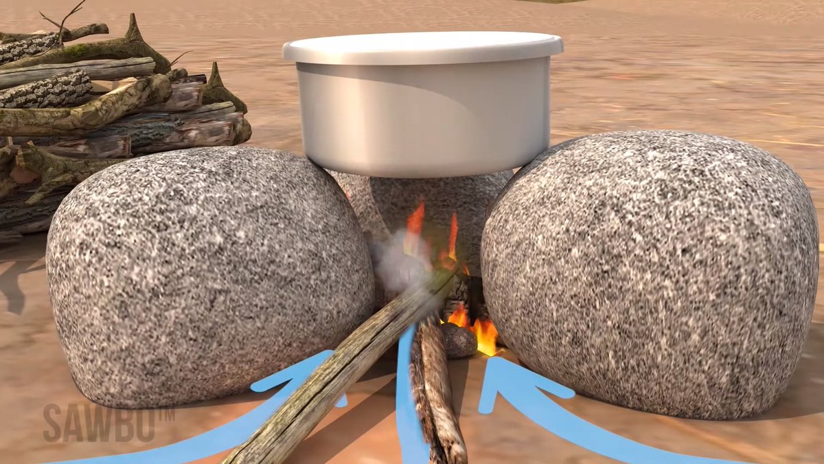 Save firewood, charcoal, and money by using rocks and a grate. This short <a href="/SAWBOsm/">SAWBO - Scientific Animations Without Borders</a> video
demonstrates how you can save up to half of your firewood and save up to a fifth of your charcoal.
Check out this video in English.
sawbo-animations.org/1285