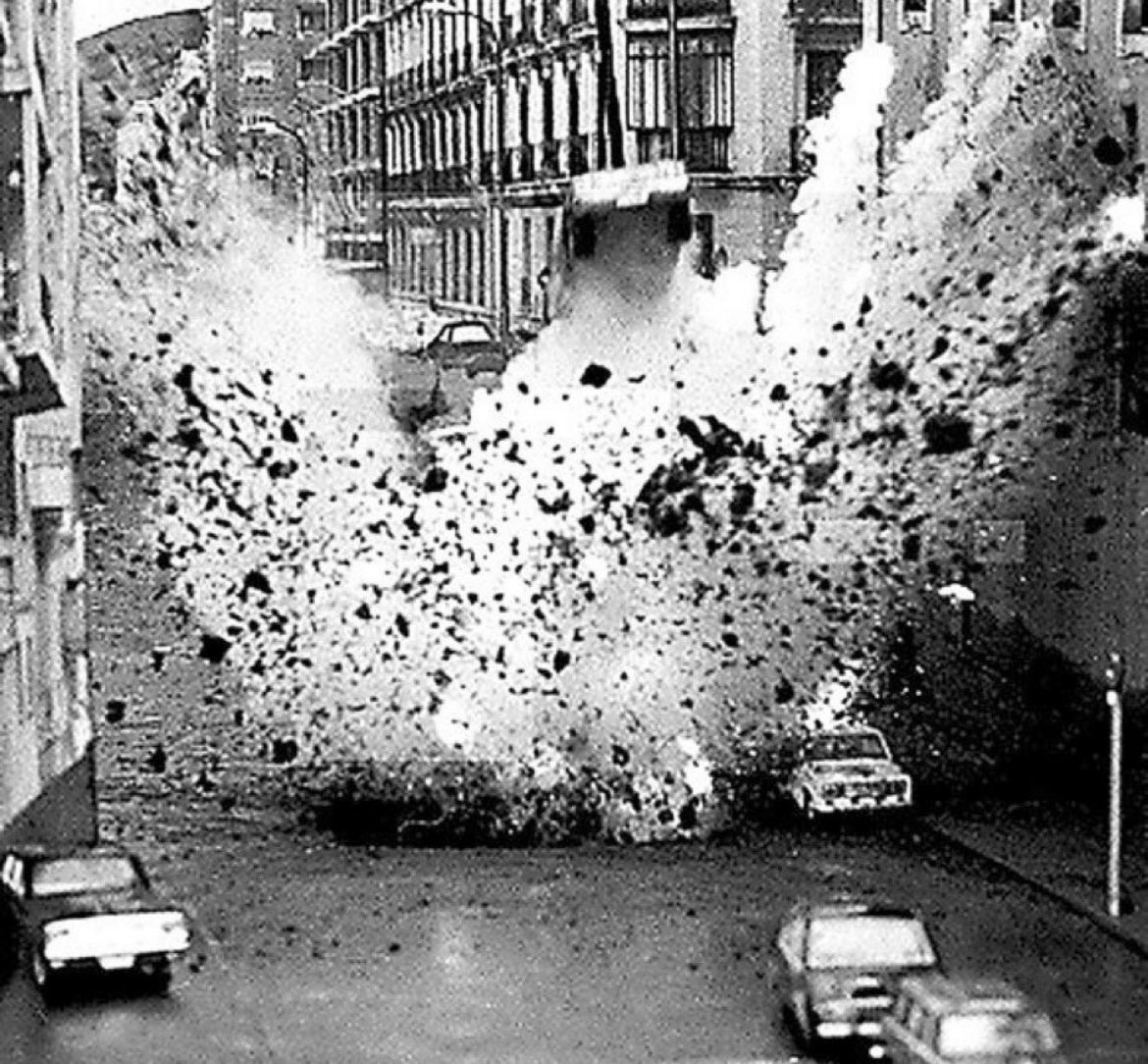 On December 20, 1973, Spanish Prime Minister Luis Carrero Blanco was assassinated in Madrid. Basque separatist group ETA meticulously dug a tunnel under a road Blanco used to attend mass over five months. 

When he drove over, they triggered a bomb, propelling his car 20 meters…