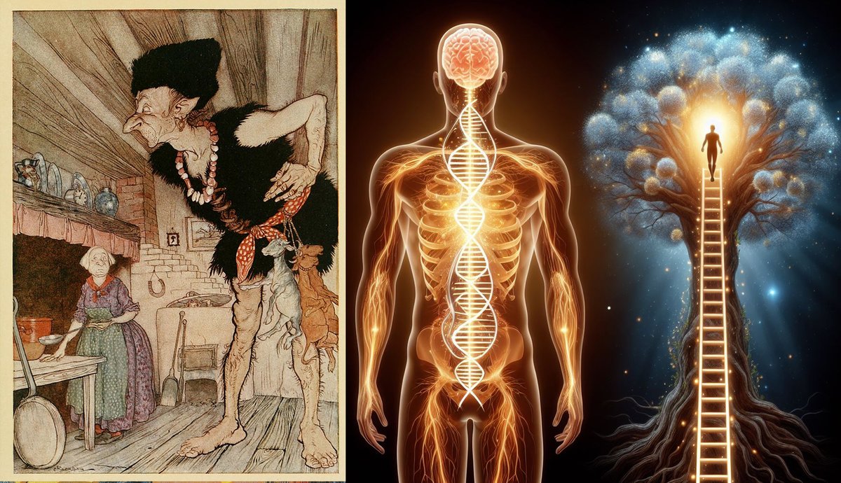 OMApproach's tweet image. You didn&apos;t know this when you read this story as a kid...

Ancient Hermetic fairy tales are veiled with hidden meanings. The story of Jack and the Beanstalk has a Proto-Indo-Iranian origin and is as old as 4000 BCE.

It conveys the Hermetic rules from the Emerald Tablet:
8) With…