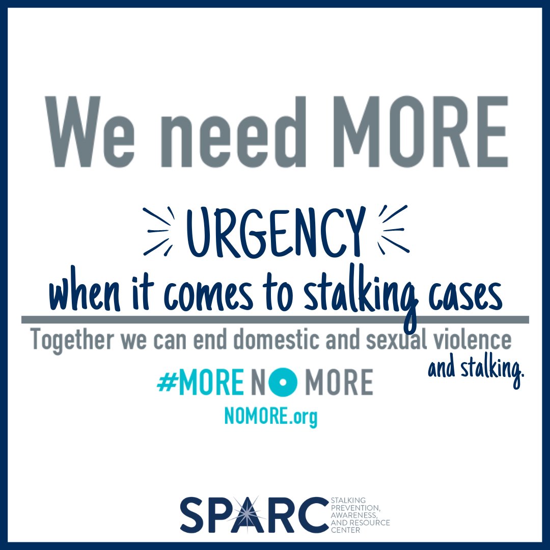 Stalking is a traumatic victimization in its own right AND often intersects with sexual violence, physical violence, and homicide. Don't wait for violence -- intervene and respond to stalking NOW. #NoMoreWeek2024 #StandWithSurvivors #NoMore