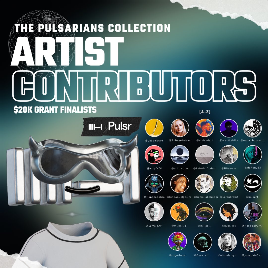 🌟 THE PULSARIANS ARTIST REVEAL! 🌟

We extend our heartfelt congratulations to everyone who participated in The Pulsarians Open Call, offering unique traits for Pulsr's upcoming 10K PFP collection set to drop on #Solana!

Following a review of 200+ submissions, we've assembled a