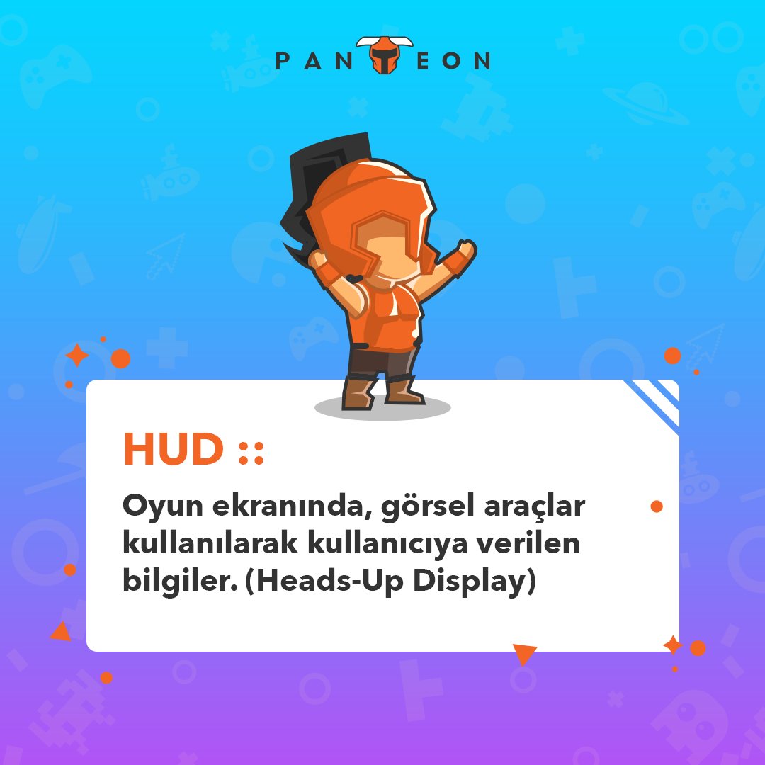 HUD ( Heads-Up Display) :: Oyun ekranında, görsel araçlar kullanılarak kullanıcıya verilen bilgiler. 🤫

#WeArePanteon #PanteonGames #OyunGeliştirme #OyunDünyası #Gaming #GameDev #GameDevelopment