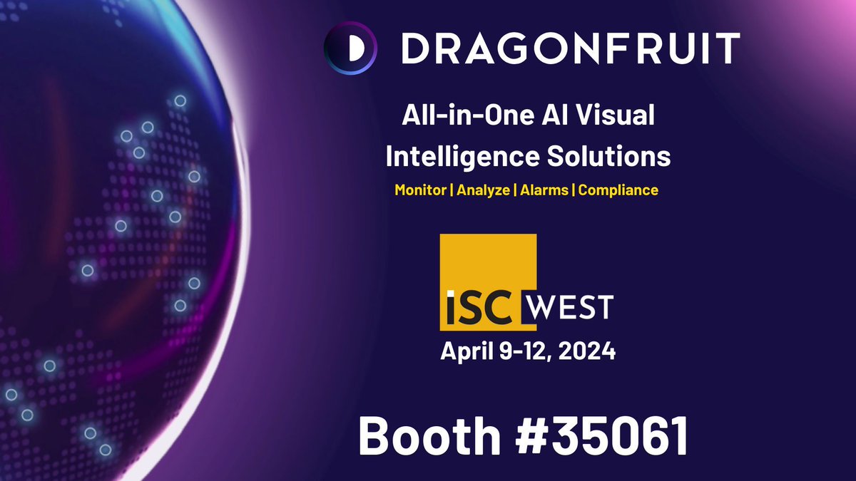 Excited for ISC West! 🌟 Visit Dragonfruit AI at booth #35061 for the latest in Visual AI Solutions. Discover how we're revolutionizing security and insights. See you there! buff.ly/3P8H0yQ . . . #ISCWest #VisualAI #MachineLearning #AI