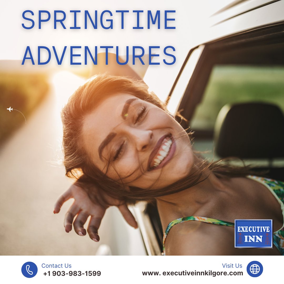 Springtime adventures await in Kilgore! Dive into the rich history of the East Texas oil boom and explore the charm of downtown Kilgore from Executive Inn. Your springtime journey starts here. 

#SpringInKilgore #KilgoreTX #SpringTime #SpringGetaway #ExecutiveInn