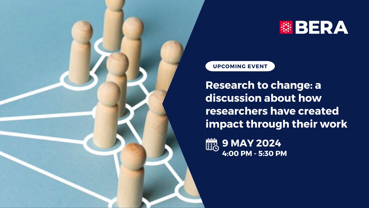 BERA (@beranews) on Twitter photo 📢 Upcoming event!
Research to change: a discussion about how researchers have created impact through their work
<a href="/BERA_SocJustice/">BERA Social Justice SIG</a>
🗓️ 9 May 2024
Register here: bera.ac.uk/event/research… 📢 Upcoming event!
Research to change: a discussion about how researchers have created impact through their work
<a href="/BERA_SocJustice/">BERA Social Justice SIG</a>
🗓️ 9 May 2024
Register here: bera.ac.uk/event/research…