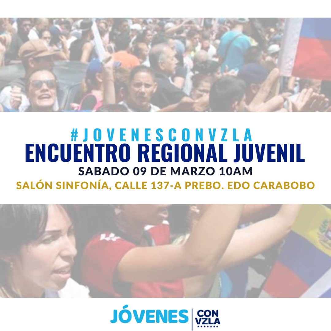 La lucha por la democracia, la transparencia y la participación activa es un compromiso firme  para nuestra juventud. 

En mi condición de Secretario Juvenil Seccional (e) AD Carabobo, invitó a todos los jóvenes en Carabobo a que participen en el Encuentro Regional juvenil.