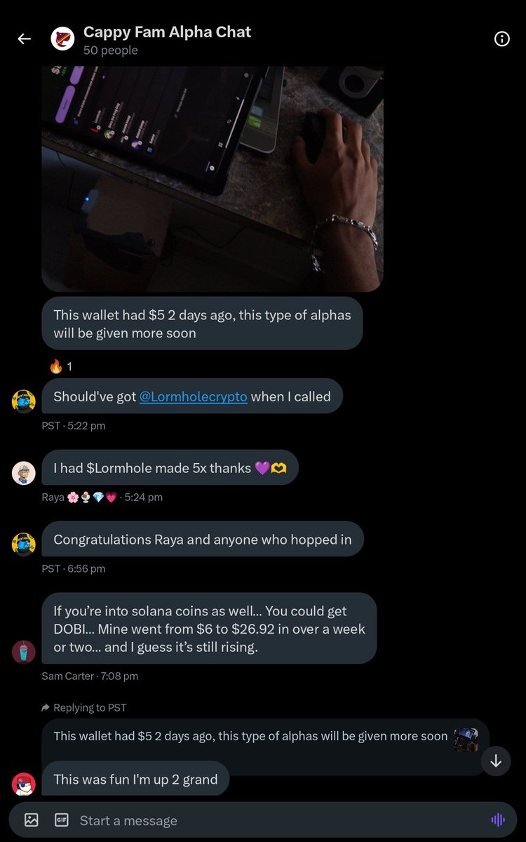 Gm 🌞

Make profits 📈 with CappyCreek Fam 🫶

All you have to do - 
🍉 Mint few Cappy's : 
launchmynft.io/collections/0x…
🍉 Show proof of your cappy below 👇
🍉 Get added in GC make profits 📈

-Only 1 $Matic 🏷️
-New 10x Coin alpha 🔜

#NFTs #NFTCommunity