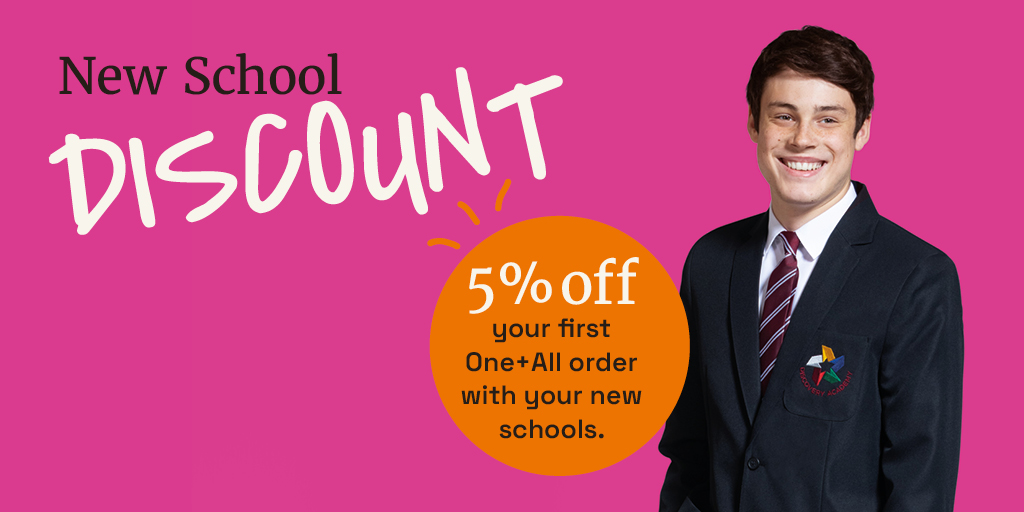 We're helping customers with a 5% discount on their first orders with new schools adopting One+All schoolwear. The offer applies to orders placed by 30 June 2024. Get in touch today! oneandall.co.uk #schoolwear #schooluniform #uniformretailers #bcorp #employeeowned