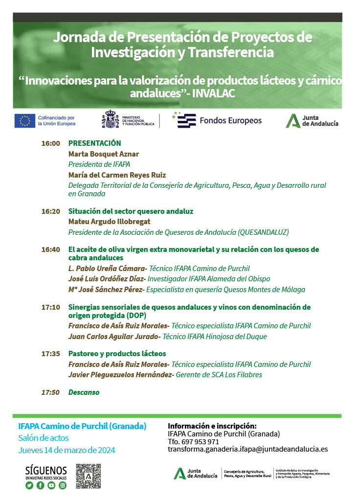 IfapaJunta's tweet photo. ¿Te interesaría conocer más sobre el sector quesero, la relación del #queso con aceites y vinos, o la #ganadería como recurso turístico?🧀🐐

Apúntate el 14 de marzo a la jornada del #IFAPA sobre comercialización de productos lácteos.

🔗Inscríbete en: https://t.co/ZatZpzYSKg https://t.co/O3foKKrt9X