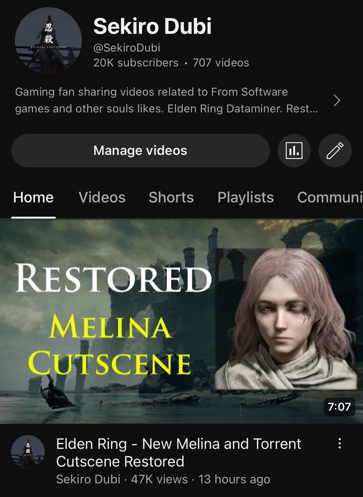 Sekiro Dubi on X: “20.000 subs on YouTube. Not like this was some 