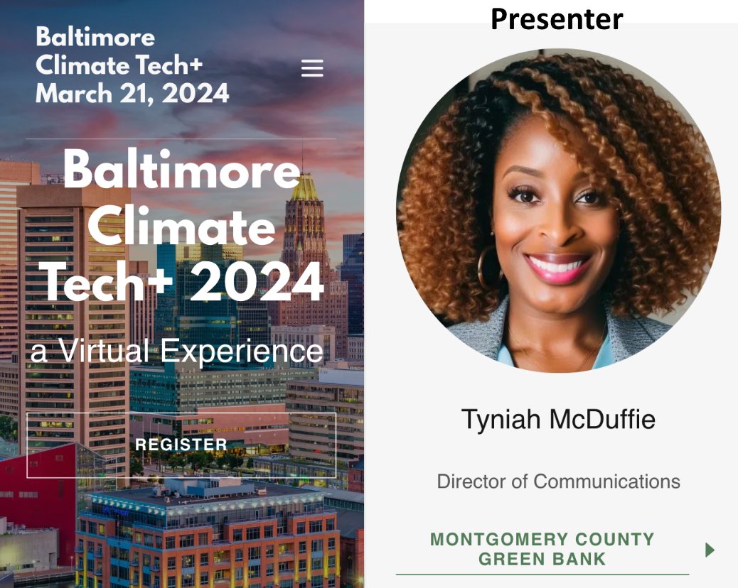 AaronRiceHelps's tweet photo. What Is Baltimore Climate Tech+ 2024?
A celebration of the "Women to Watch" in Climate Tech+ with keynotes, discussions, insights, presentations, and demos by Climate Tech+ experts, innovators and investors driving the decarbonization economy.
https://t.co/4R3odECyTQ https://t.co/hJp4MupH1n