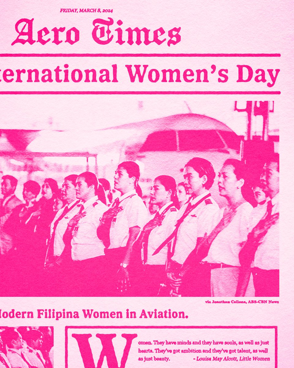 aeroatso's tweet photo. 𝐈𝐓'𝐒 𝐈𝐍𝐓𝐄𝐑𝐍𝐀𝐓𝐈𝐎𝐍𝐀𝐋 𝐖𝐎𝐌𝐄𝐍'𝐒 𝐃𝐀𝐘!

Today, we spotlight the courage, resilience, and brilliance of women from all walks of life, especially the modern Filipina aviators who boldly navigate the skies.💫

#IWD2024 https://t.co/e3S0nNFfE9