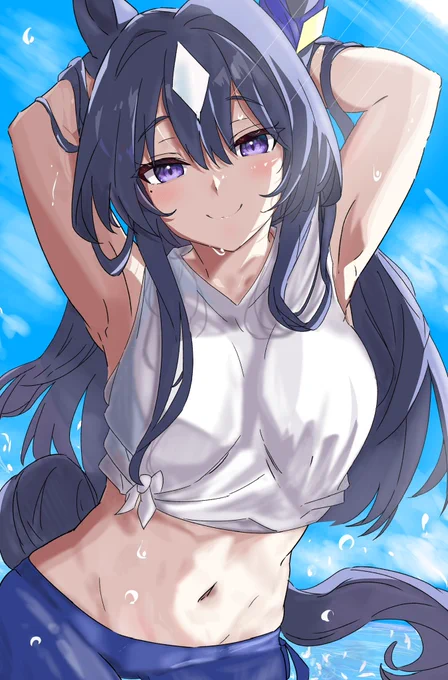 ウマ娘、ヴィルシーナお姉ちゃん描きました「どう?私の方がスタイルいいでしょ?」#ヴィルシーナ 