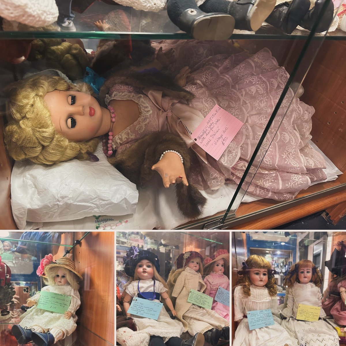 New dealer alert. 
Cabinet F13 has a selection of vintage dolls ready for your perusal. #vintagedolls #olddolls #dollcollector #dollcollection #toydolls #astraantiquescentre #hemswell #lincolnshire