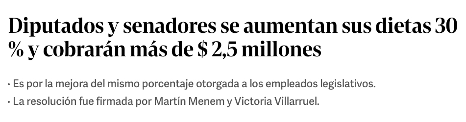 2.500 dólares por mes.
Vayan o no vayan.
Debatan o no debatan.
Lean o no lean.
Laburen o no laburen.
Hay un poco de casta en este aumento.
Sale del IVA de los fideos.
Muchachos, que no se note...