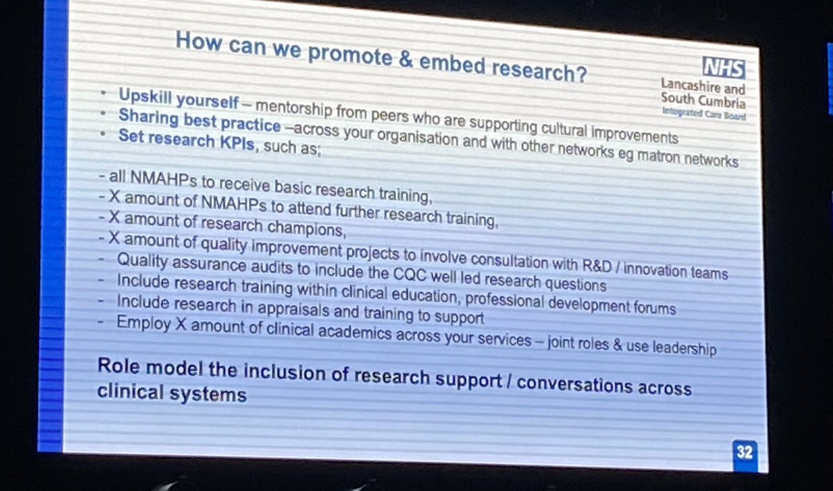 Really important as a AHP clinical lead/ manager to embed research into our teams @NHSNWRD #LetsTalkResearch2024
