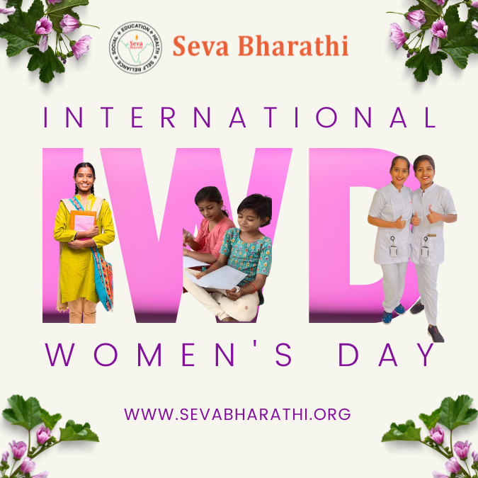 Happy #InternationalWomensDay 🌸 Today, we celebrate the strength, resilience, and achievements of incredible women around the world. Here's to empowering each other, breaking barriers, and creating a future where every woman shines bright. 💪✨#EmpowerHER #SevaBharathi