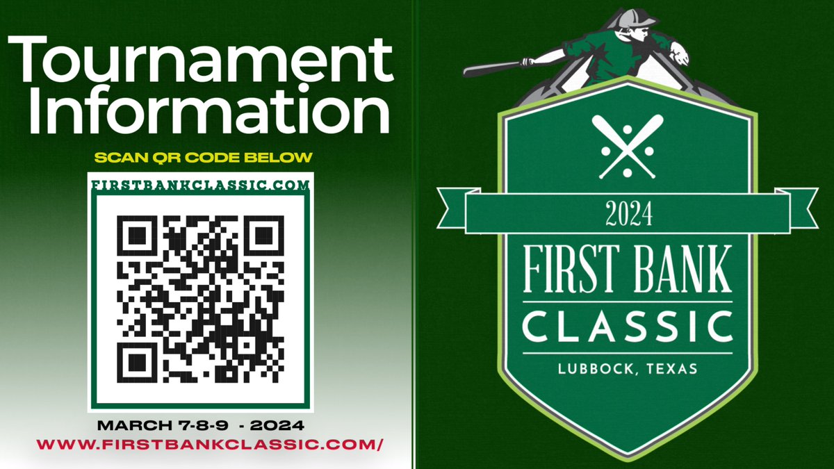 Check out the @FirstBank_Trust FirstBank Classic Baseball Tournament this weekend March 7-8-9 Click below for tourney information: firstbankclassic.com @LubbockISD @LoneStarVarsity @EPTimesSports @OA_Sports @sast_sports @HubCityPrepsLBK @806hsscmedia