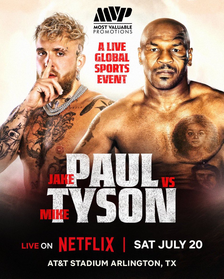 Mike Tyson vs. Jake Paul

July 20th at Cowboys Stadium

🤯🤯