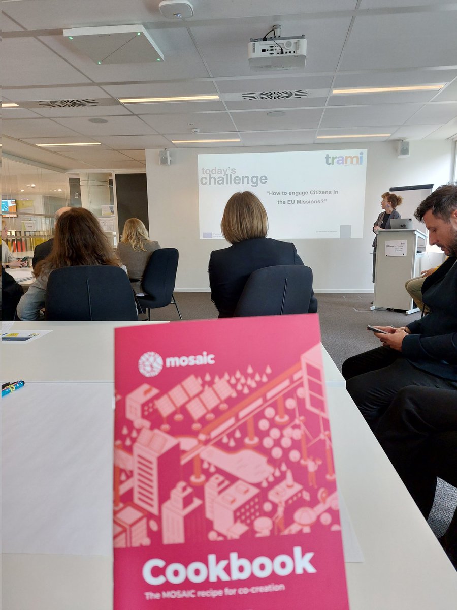 📍 Today @MOSAIC_EU is at the European Mission Forum. 👨🏼‍🍳 In the workshop exploring how to engage citizens in the #EUMissions, @ERRINNetwork presented the #MOSAICCookbook, a practical guide to support #EUcities in implementing #cocreation processes.  👉 tinyurl.com/yuuwjz2e