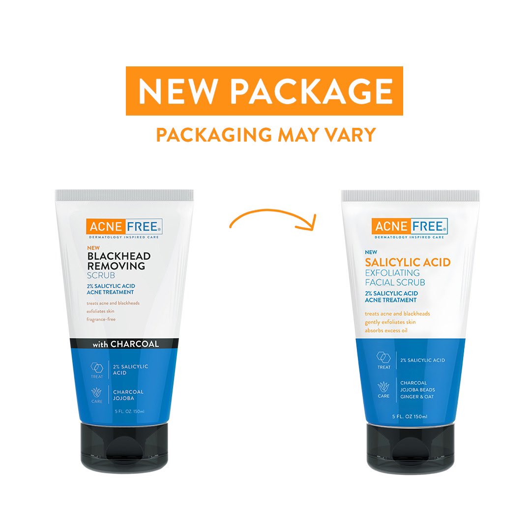 AcneFree's tweet image. At AcneFree, we LOVE exfoliating. 

That's why we've created an exfoliating scrub that is gentle enough to use everyday! 

Introducing our Salicylic Acid Exfolating Facial Scrub, formulated with 2% Salicylic Acid to help treat acne and blackheads. 

Happy exfoliating!