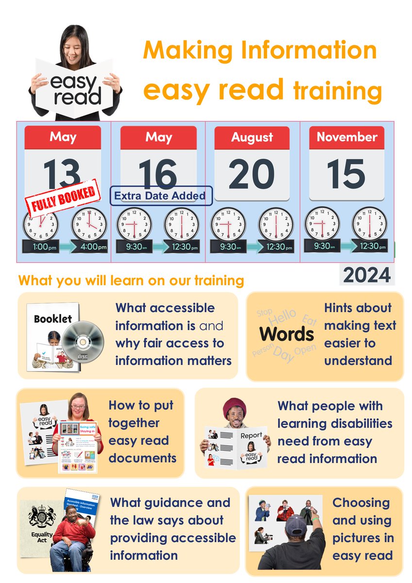 We have just had our 1st Easy Read Training Session of the year and it was hugely successful and fully booked ! The next is also fully booked so we are pleased to announce a further date: 16th May 2024 (09.30-12.30) please email or call for details