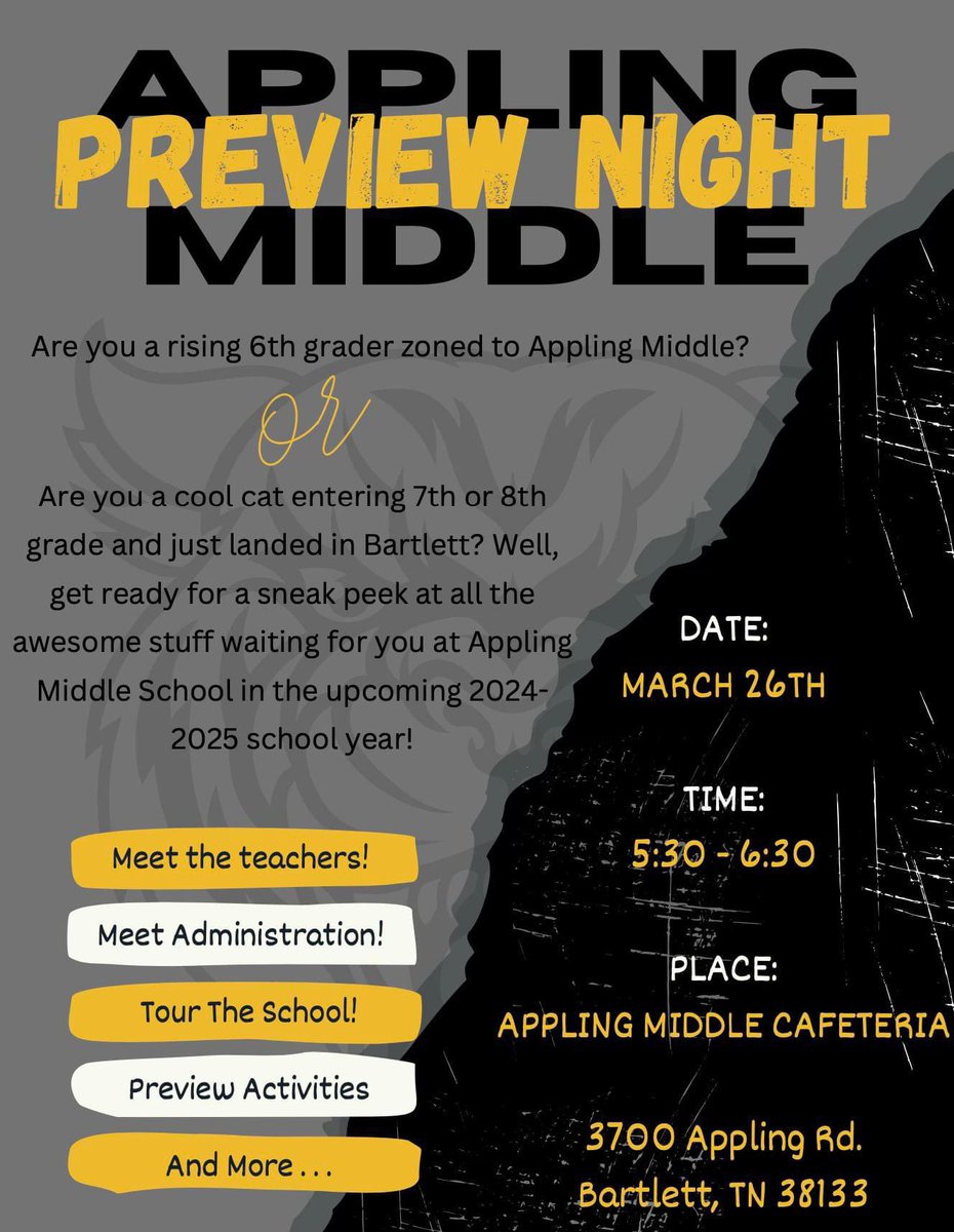 Our upcoming Preview Night on March 26 is for rising 6th graders and any new-to-Bartlett 7th/8th graders.