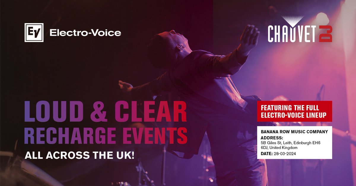Banana Row Music (@bananarowmusic) on Twitter photo Electro-voice and Dynacord UK are excited to announce the latest UK-wide roadshow featuring the newest release of loudspeakers featuring the QuickSmart mixer app. Join us on March 28th at Banana Row. <a href="/CallanishMusic/">Callanish Music</a> will be performing!
Time:7pm Electro-voice and Dynacord UK are excited to announce the latest UK-wide roadshow featuring the newest release of loudspeakers featuring the QuickSmart mixer app. Join us on March 28th at Banana Row. <a href="/CallanishMusic/">Callanish Music</a> will be performing!
Time:7pm