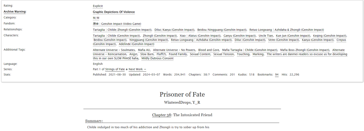yushi_writes's tweet photo. #ChiLi / #TartaLi (centric) fic update~ (E)        
--           
"PoF" - Chapter 37    

Childe indulged in too much of his addiction and Zhongli is try to sober up from his
-- https://t.co/xEcUopJqYE