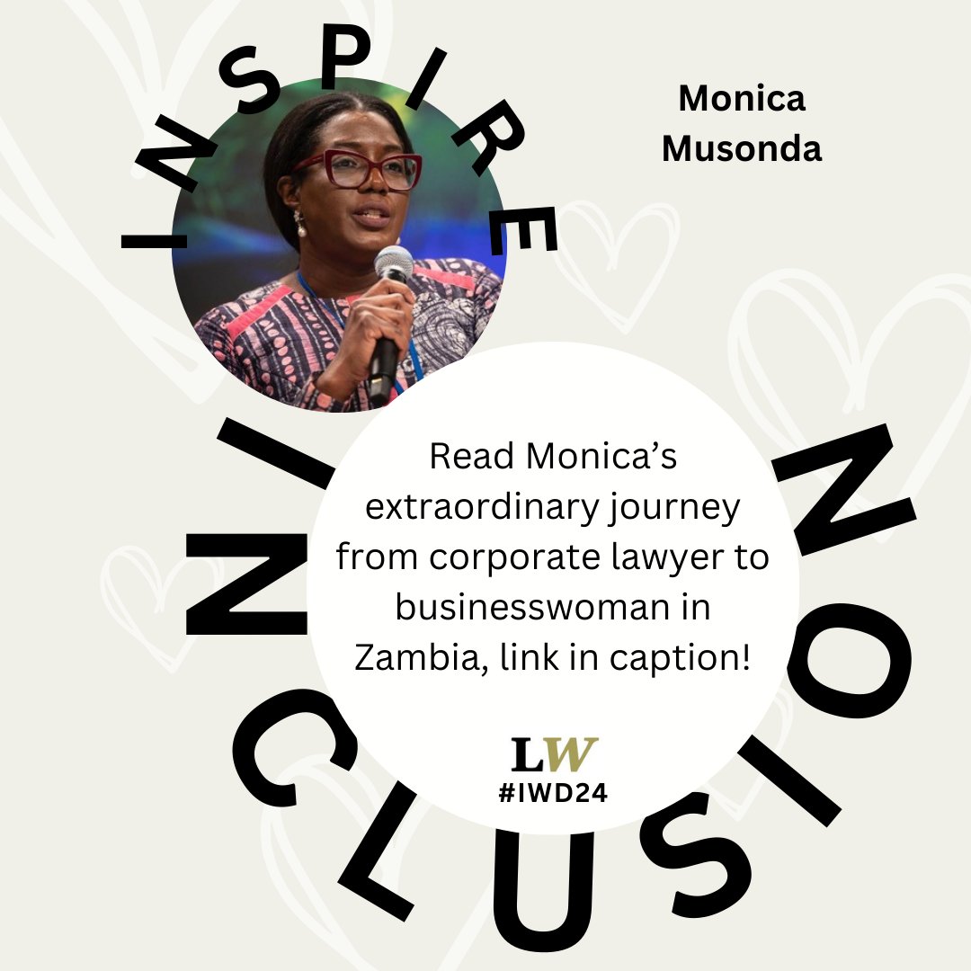 In connection with International Womens' Day 2024 you have to meet...Monica Musonda, Zambia, read all about her journey from lawyer to businesswoman here: legalwomen.org.uk/MonicaMusonda.…  Interview conducted by journalist - Maroulla Paul.