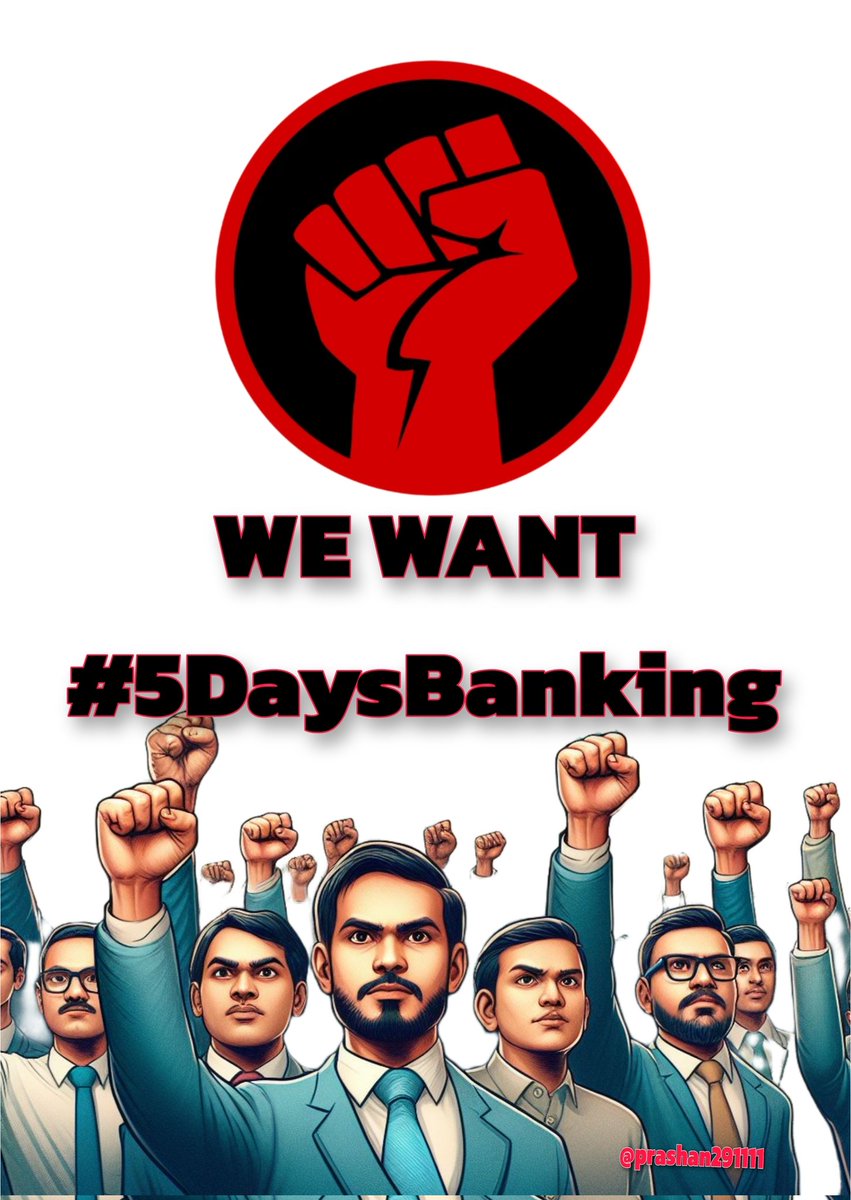 Prashan291111's tweet image. &quot;The current working conditions in banks are unsustainable. #5DaysBanking is a crucial step towards ensuring the well-being of bank employees and enhancing their productivity.&quot;