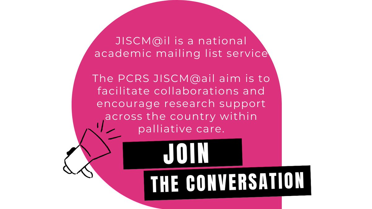 The @PCRScommittee has a JISC mail! Suitable for anyone interested in palliative care research. Providing an opportunity to connect, knowledge share, network, and support each other. Also, it is free to join! Sign up here: jiscmail.ac.uk/PCRS Please share!