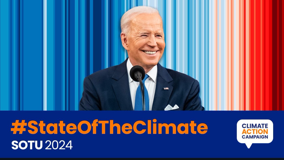 During #SOTU2024, we're discussing the #StateOfTheClimate: @POTUS' climate and clean energy plan is the biggest climate investment in history and will create hundreds of thousands of new jobs 'while' slashing climate pollution. 🌏👏🌏👏🌏👏