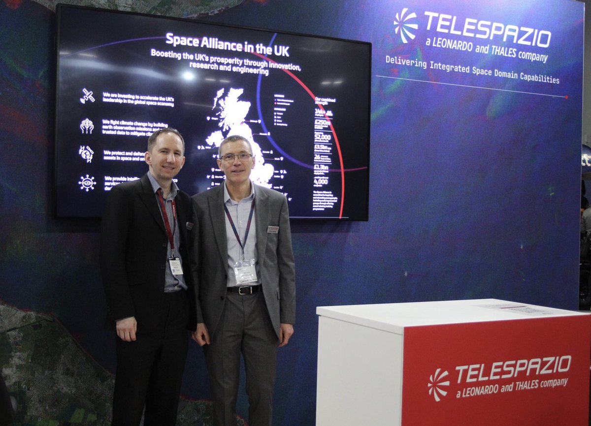 Great to host @TelespazioUK who have recently acquired e2E Services @SpaceCommExpo!  As part of our Community for Space Prosperity initiative #CUSP, we discussed how our strategic partnership in military satellite communications can bolster the UK's sovereign space capabilities.