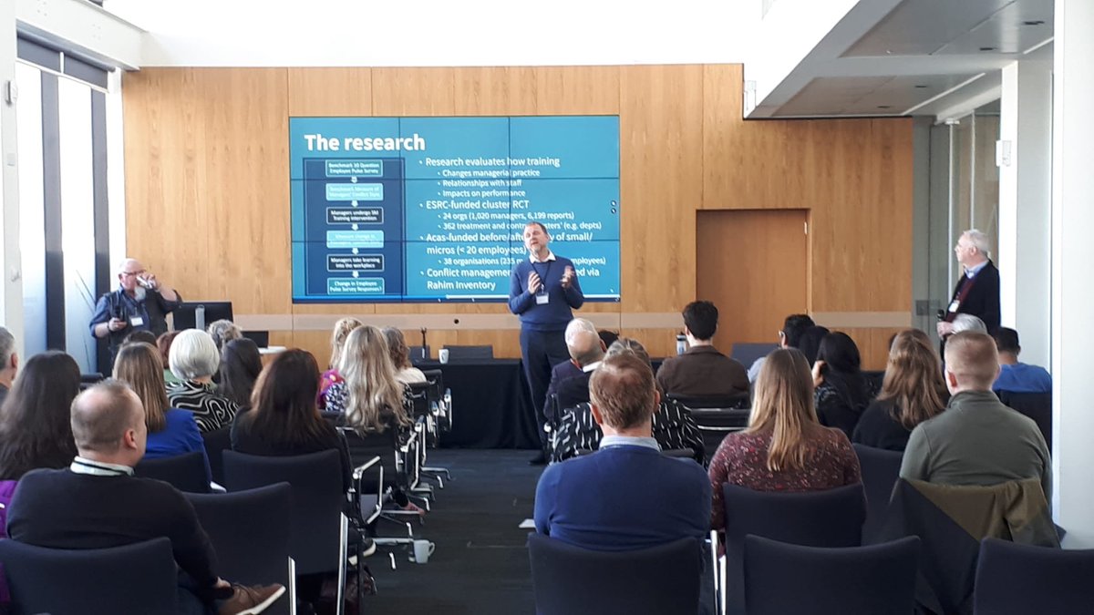 Fascinating insights from @PaulLatreille and @PeterJUrwin of the @skilledmanagers team, sharing their work on improving conflict management skills at our @ESRC @PrOPEL_Hub Conference…