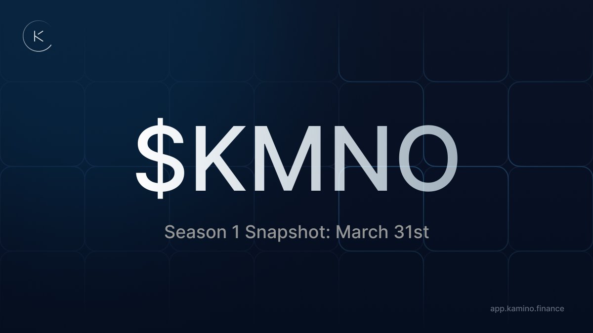 $KMNO Kamino Points Season 1 snapshot will be taken on March 31st, and will culminate in the Genesis Distribution of $KMNO in April $KMNO Genesis is an important step in establishing the decentralized governance of Kamino Finance🧵