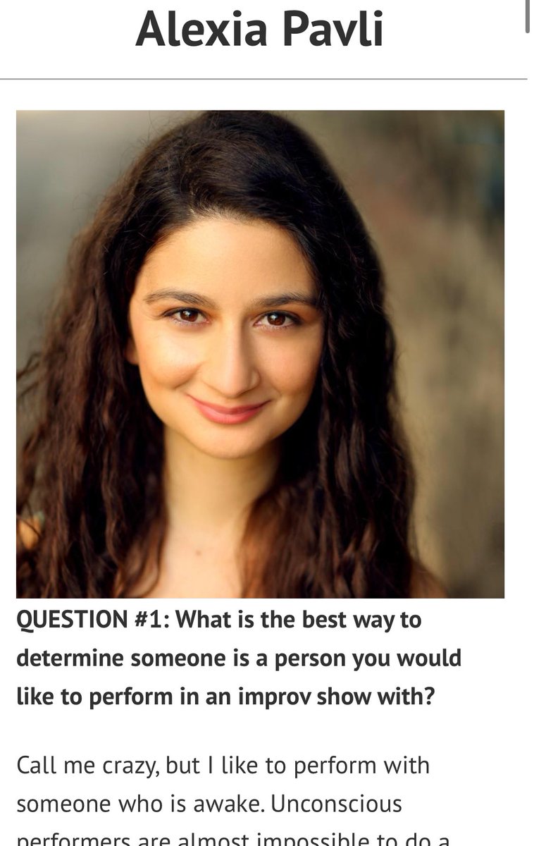 Alexia Pavli 
🚨🚨🚨🚨🚨

Interviewed on the Improv Boost!

She is such a dynamic and brilliant performer. I hope to take a class with Alexia in the future.

Here is the link: improvboost.wordpress.com/2024/03/04/ale…

<a href="/AlexiaPavli/">Alexia Pavli</a> #Improv #London