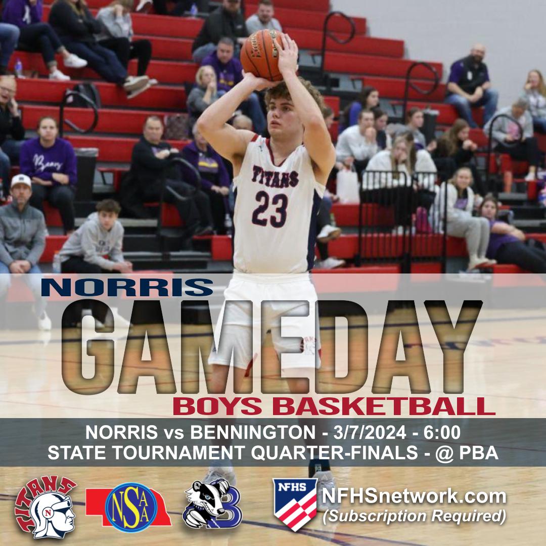 TitanHoops160's tweet photo. 🚍 STATE TOURNAMENT TIME! 🚍

Round three with the Badgers this evening!

🆚:  Bennington
🕕:  6:00pm
🏟️:  Pinnacle Bank Arena 
📺:  https://t.co/y0Z4etlH63 (subscription needed)

Jarrett &amp; the rest of Titan Nation are ready for march!

#TitanHoops #TitanUp #NoStopSigns ⚔️🏀🛑 https://t.co/5GVGhAAzcB