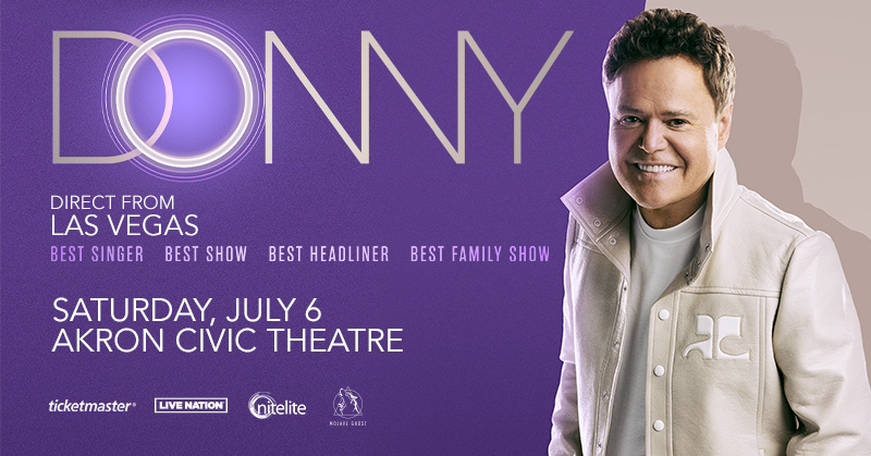 Presales are happening now to see @donnyosmond - Direct From Vegas on July 6th! Grab your tickets today with code CIVIC at DONNY.COM