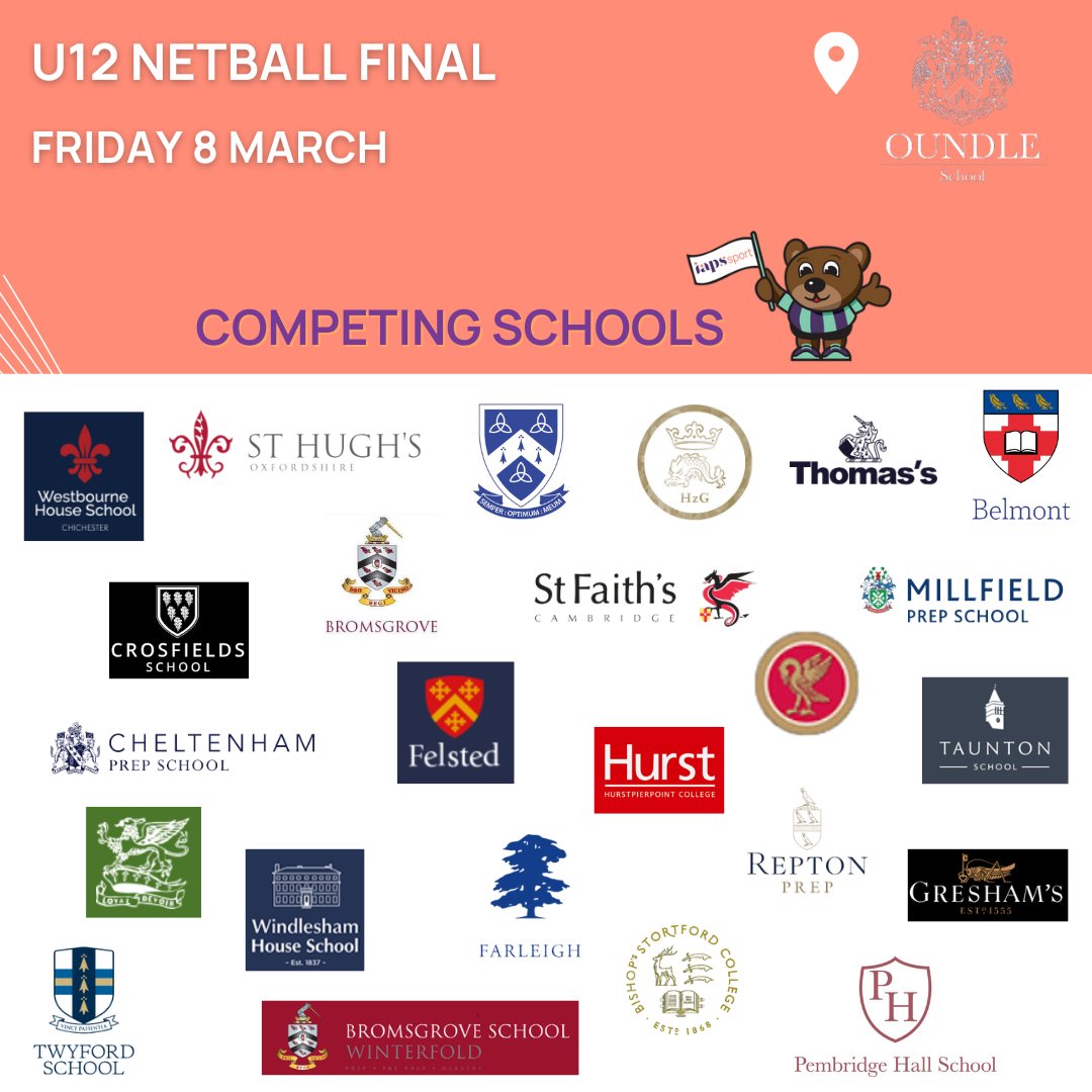iapsuksport's tweet image. We wish the best of luck to all of the schools taking part in tomorrow's U12 Netball Final at @oundleschool!

#iaps #iapssport #netball #independentschools