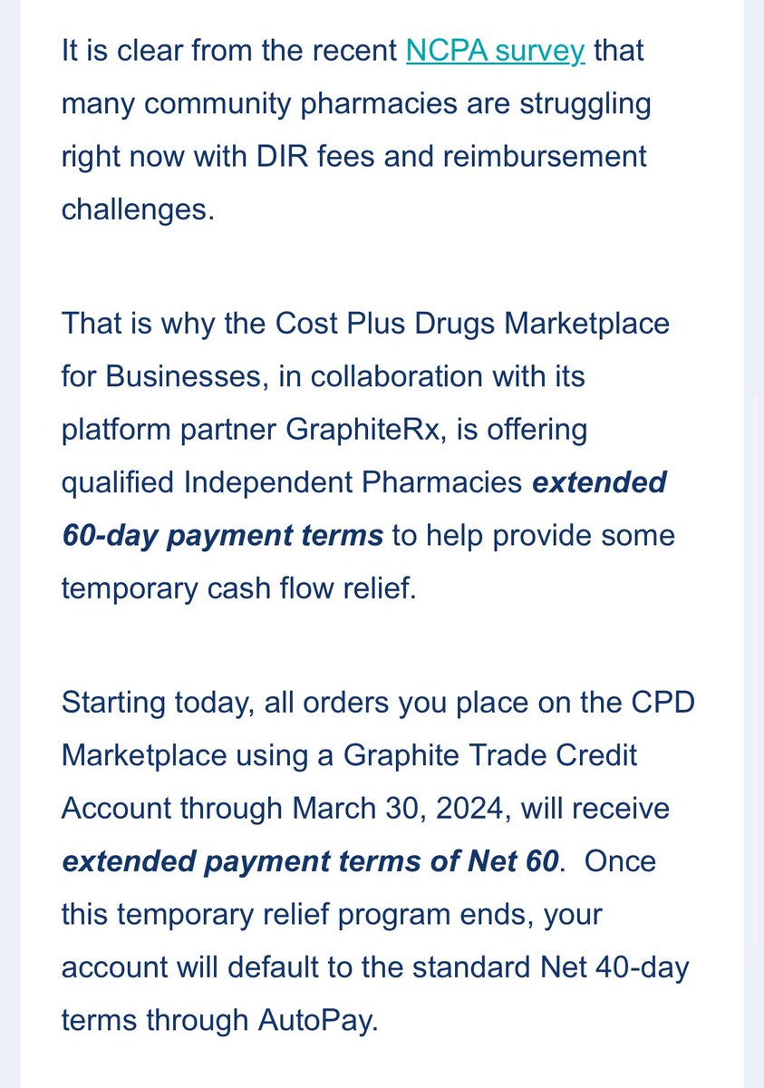 kpharmd12's tweet photo. Going to leave this right here… 

THIS is what all major pharmacy wholesalers should be offering to the independents right now. 

We are getting absolutely slaughtered on cost of drugs and reimbursements from PBMs. @cardinalhealth @McKesson @AmerisourceBerg 

Thanks @mcuban! https://t.co/hIrHq6sdgE