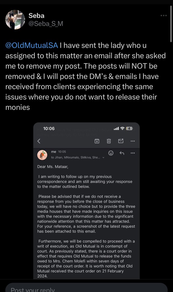 ChrisExcel102's tweet photo. Please retweet for Awareness and tag @OldMutualSA until those Croocks respond to this lady….. https://t.co/9UgW90IDdu