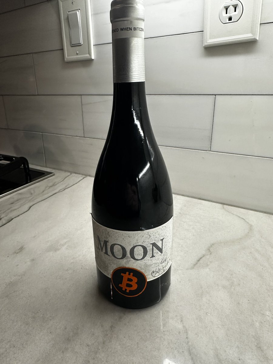 I was given this bottle of wine at @BitBlockBoom 2022 and told not to open  until #BITCOIN hit 100k. I am thinking I will be drinking this wine before  the year is