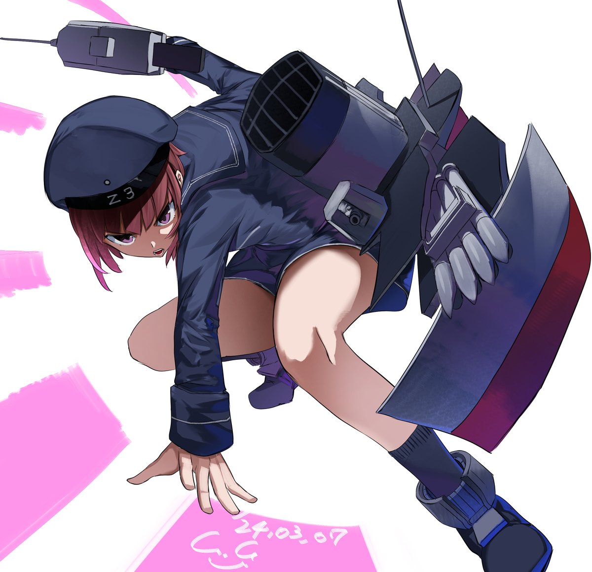 z3 max schultz (kancolle) 1girl solo hat short hair sailor hat dress sailor collar  illustration images