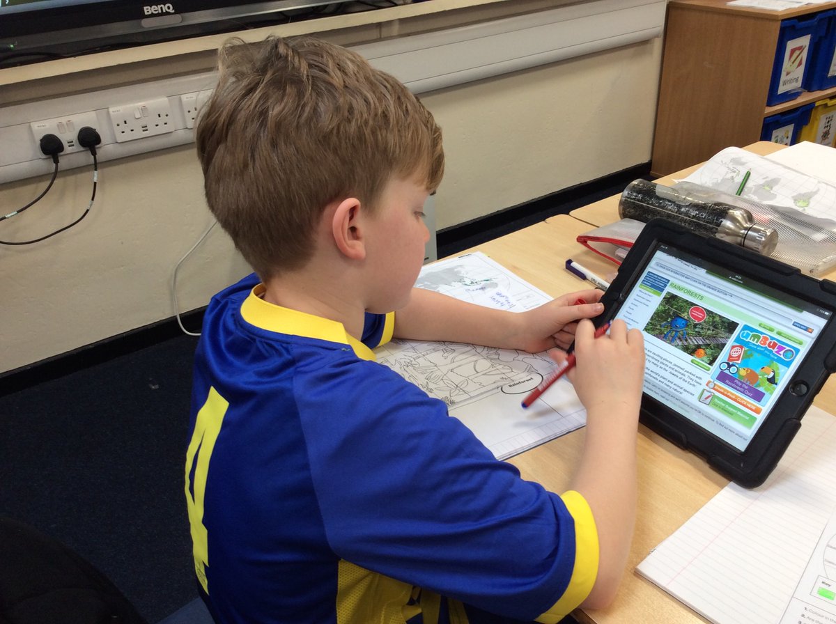 OxtonSt45889's tweet photo. Using a range of resources to research the different layers of the Rainforest. Year 4 are working so hard in Geography. #oddizzi https://t.co/EwkeGlPaKK