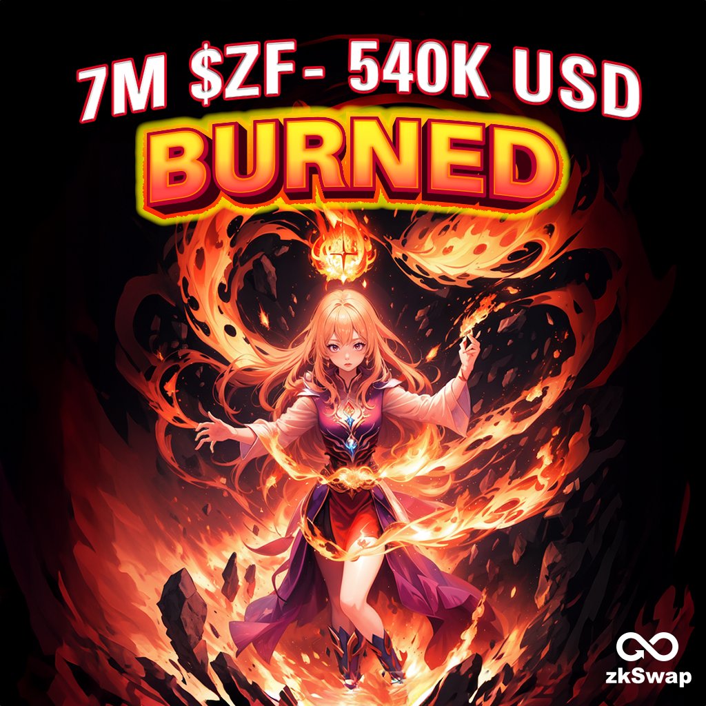 zkSwap_finance's tweet photo. 🔥 7M $ZF (~540K USD) burned! 🔥
🪵 Tx hash: 0x333d31377e67d96f3819b0601309974296059677a48ea5be45b68ab46835126f

♾ In detail, according to the tokenomics, 5% (50M) $ZF was airdropped for early contributors (among that 44.5M in the Contribution Rewards Pool & 5.5M for Lucky & Meme Contest Rewards Pool). 

✨ Until the deadline, 36,506,287 $ZF out of 44.5M was claimed, leaving 7,993,713 $ZF unclaimed.🧾 Out of 7,993,713 $ZF unclaimed, we've decided to reserve 993,713 $ZF for treasury.

🔥 This leaves 7M $ZF burned at transaction: https://t.co/3skuGODDhO

Cheers! 🚀