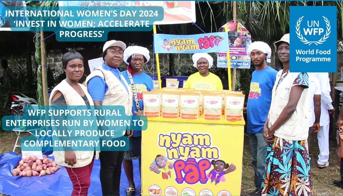 WFP Investments in gender equality and women’s empowerment through supporting rural enterprises run by women to unlock their full potential, creating a ripple effect that benefits entire societies. Investing in women has a transformative impact on overall development and growth.