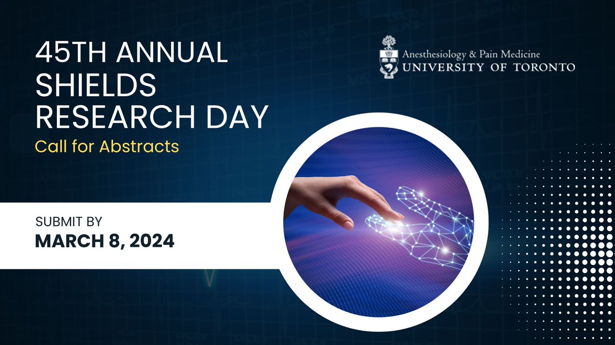 Tomorrow is the deadline for abstract submissions for #ShieldsResearchDay! If you haven't already, submit your abstract now. Successful authors will be invited to present at the event on May 3, 2024! 📑 Learn more: bit.ly/ShieldsCallfor…