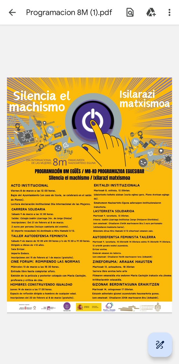 ViveguesB's tweet photo. Comienzan los actos organizados por el Ayuntamiento del Valle de Egües con motivo del Día Internacional de las Mujeres 8M bajo el lema "Silencia el machismo/Isilarazi matxismoa. Os animamos a participar https://t.co/Ib6mCJnpoR